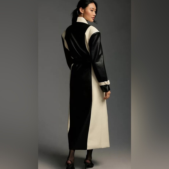 NWT Ronny Kobo Baylor Faux Leather Trench Coat. Size Large. - Picture 4 of 15